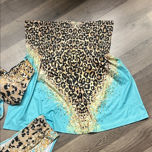 Bellelily Women’s XXL Leopard and Turquoise Bikini Bottom swimsuit NEW - Picture 4 of 5